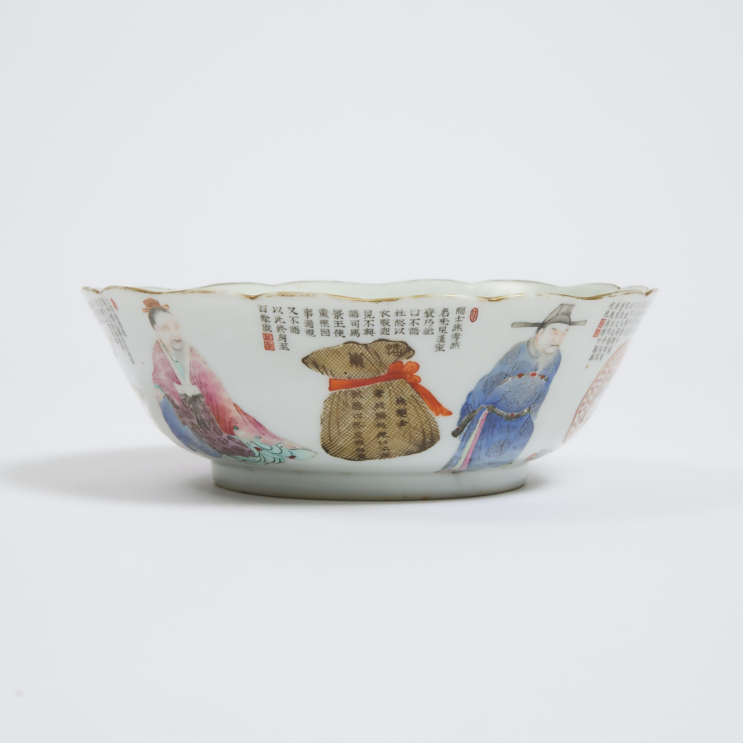A Rare Famille Rose 'Wu Shuang Pu' Bowl, Jiaqing Mark, 19th Century