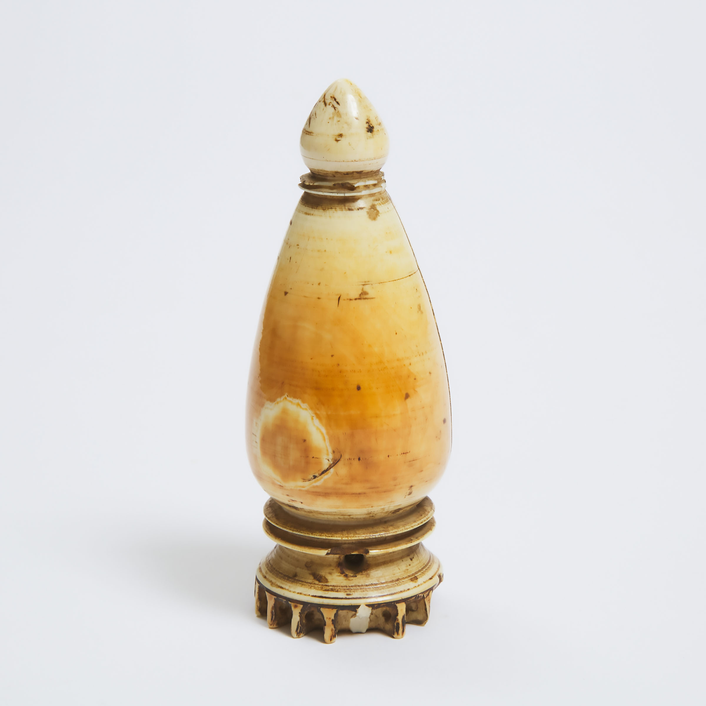 A Tibetan Ivory Stupa With Consecration, 18th Century or Earlier