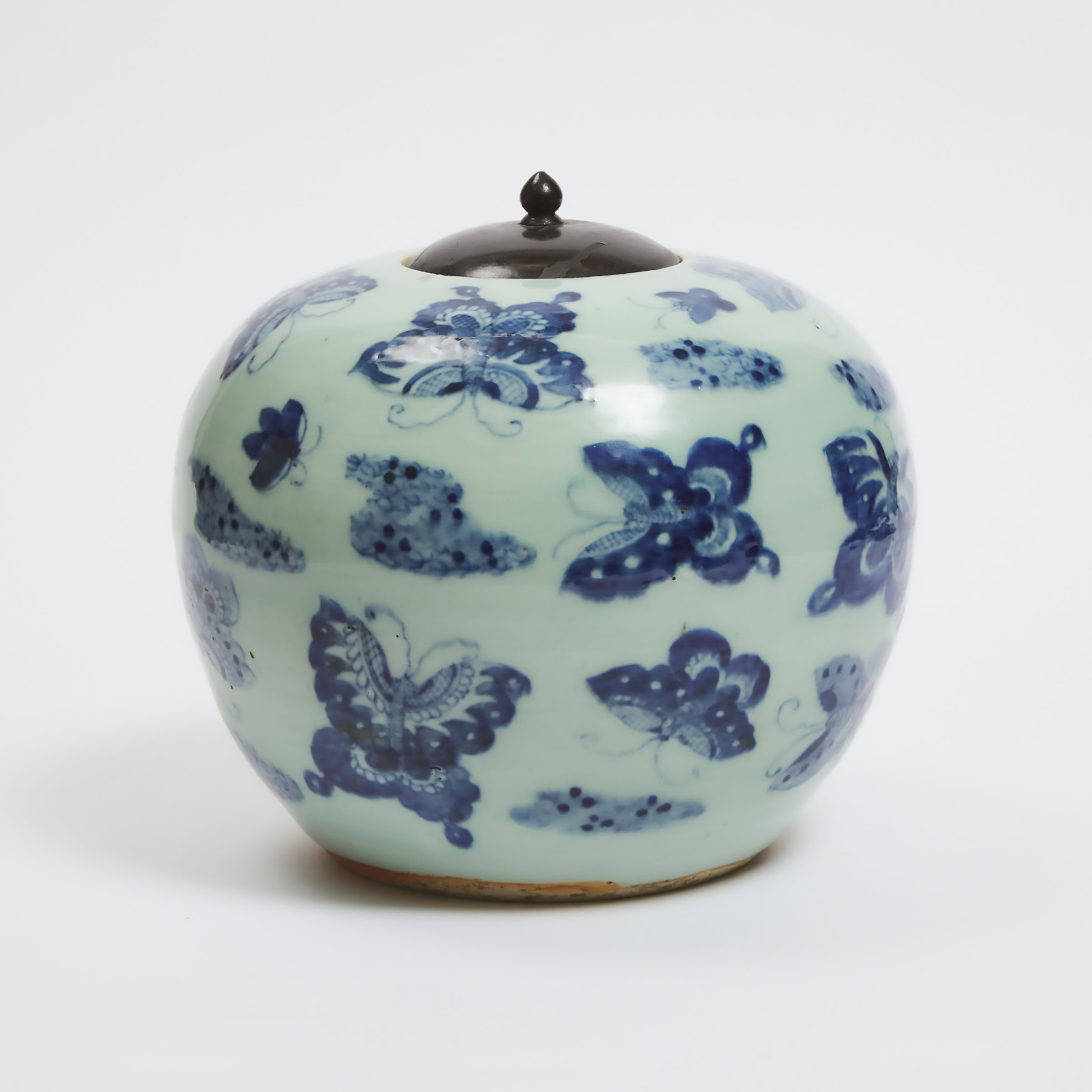 A Blue and White Celadon-Ground Ginger Jar, 19th Century