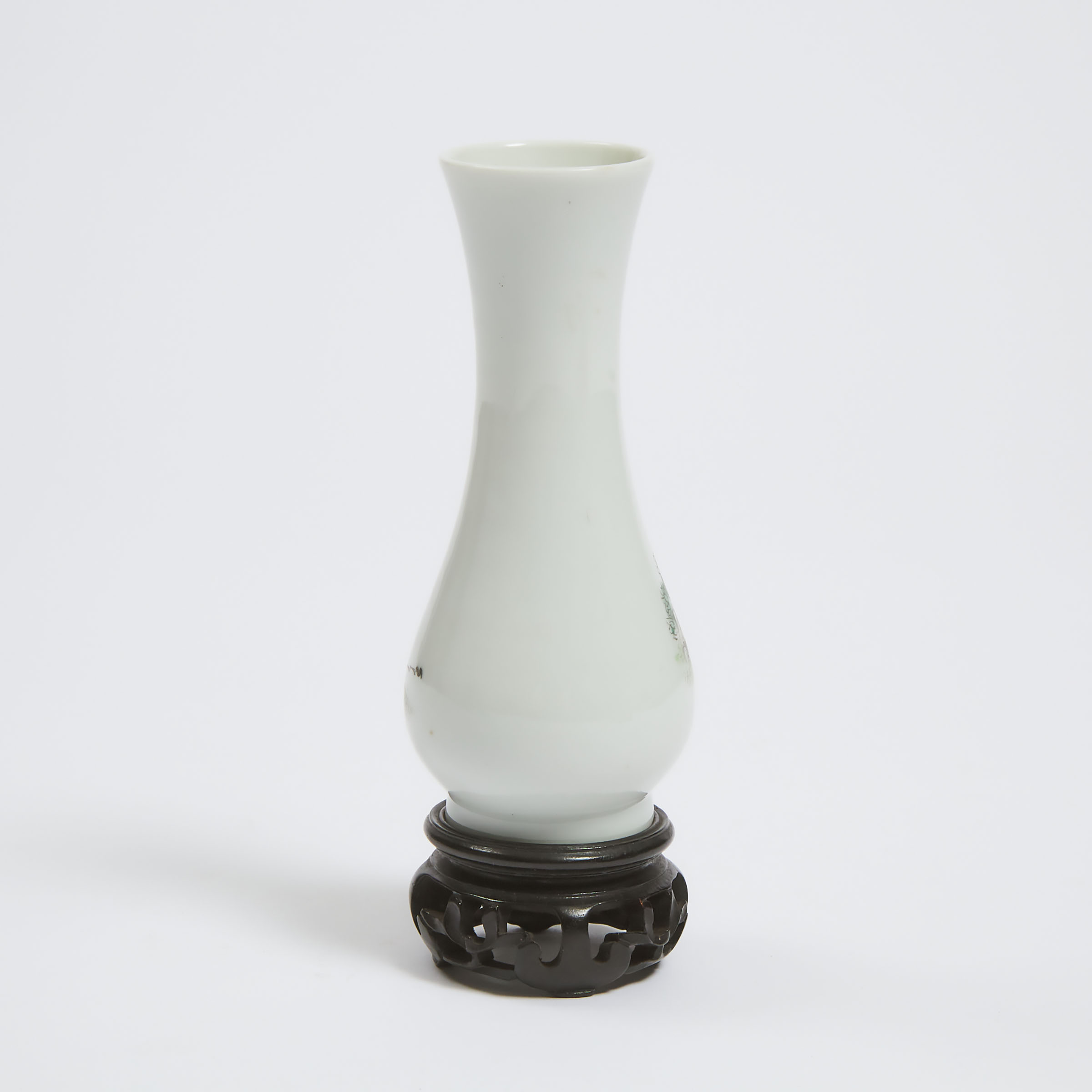 A Small Famille Rose 'Jiang Taigong' Vase, Hongxian Mark, Republican Period