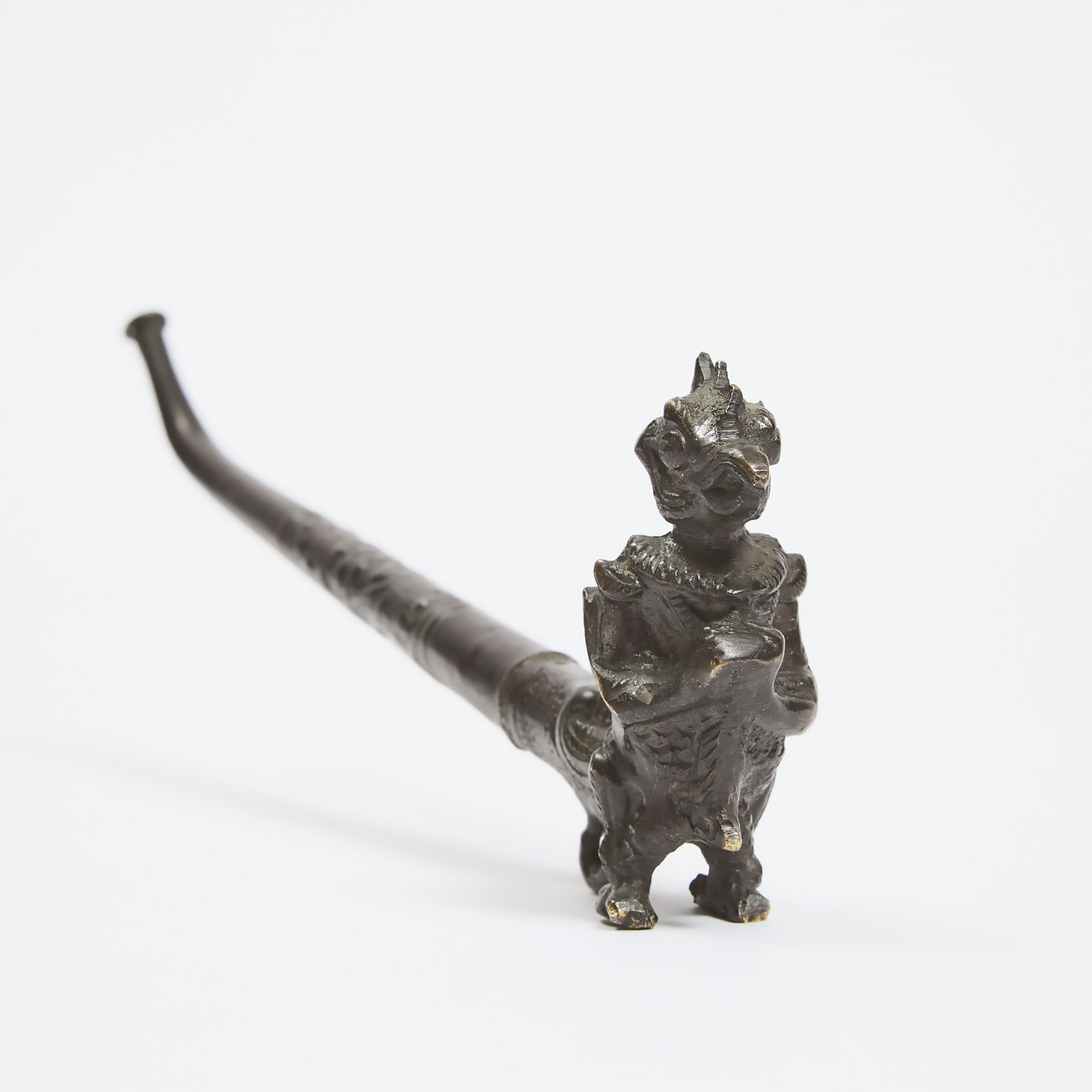 A Bronze Garuda-Form Tobacco/Opium Pipe, 19th Century 