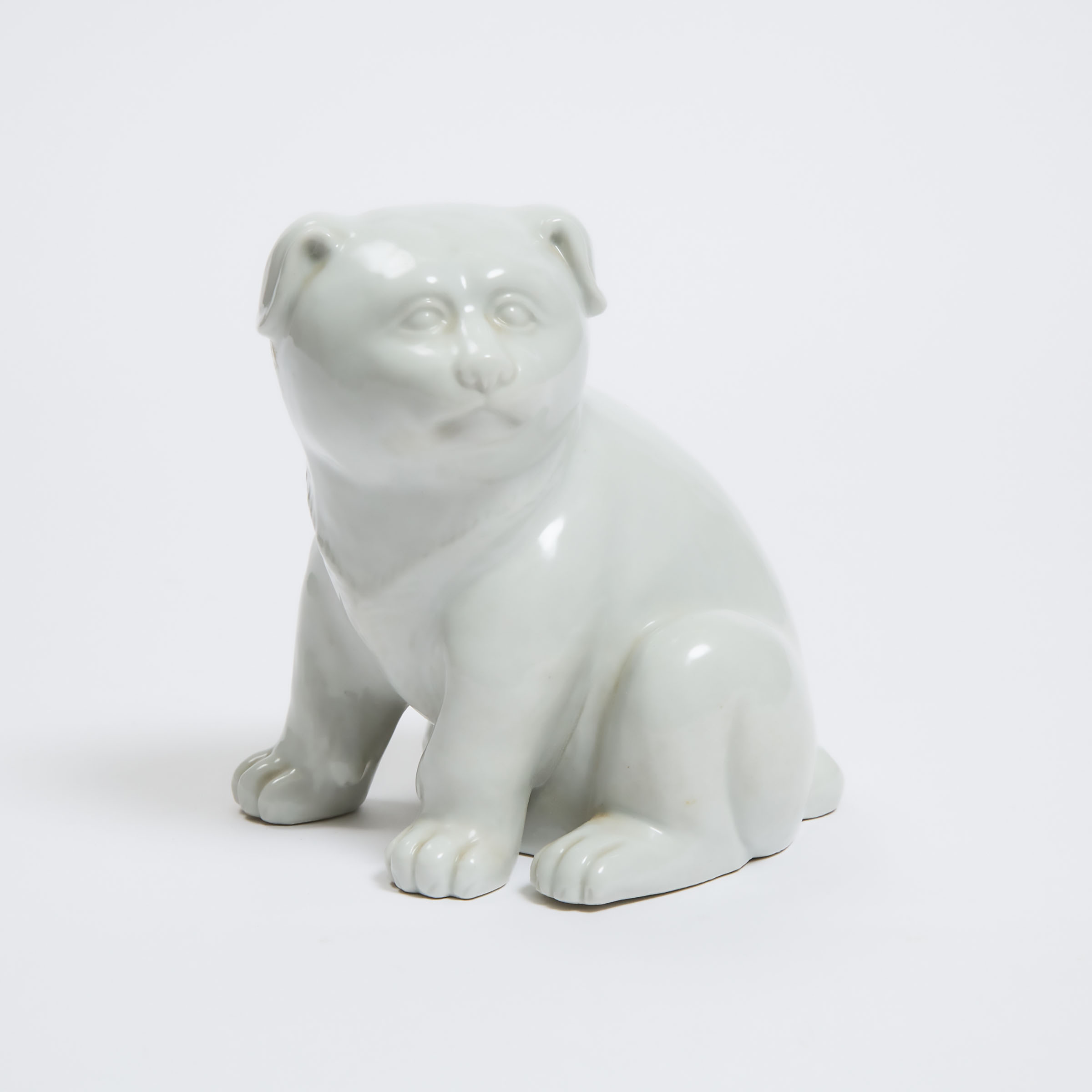 A Hirado Porcelain Model of a Puppy, Meiji Period 
