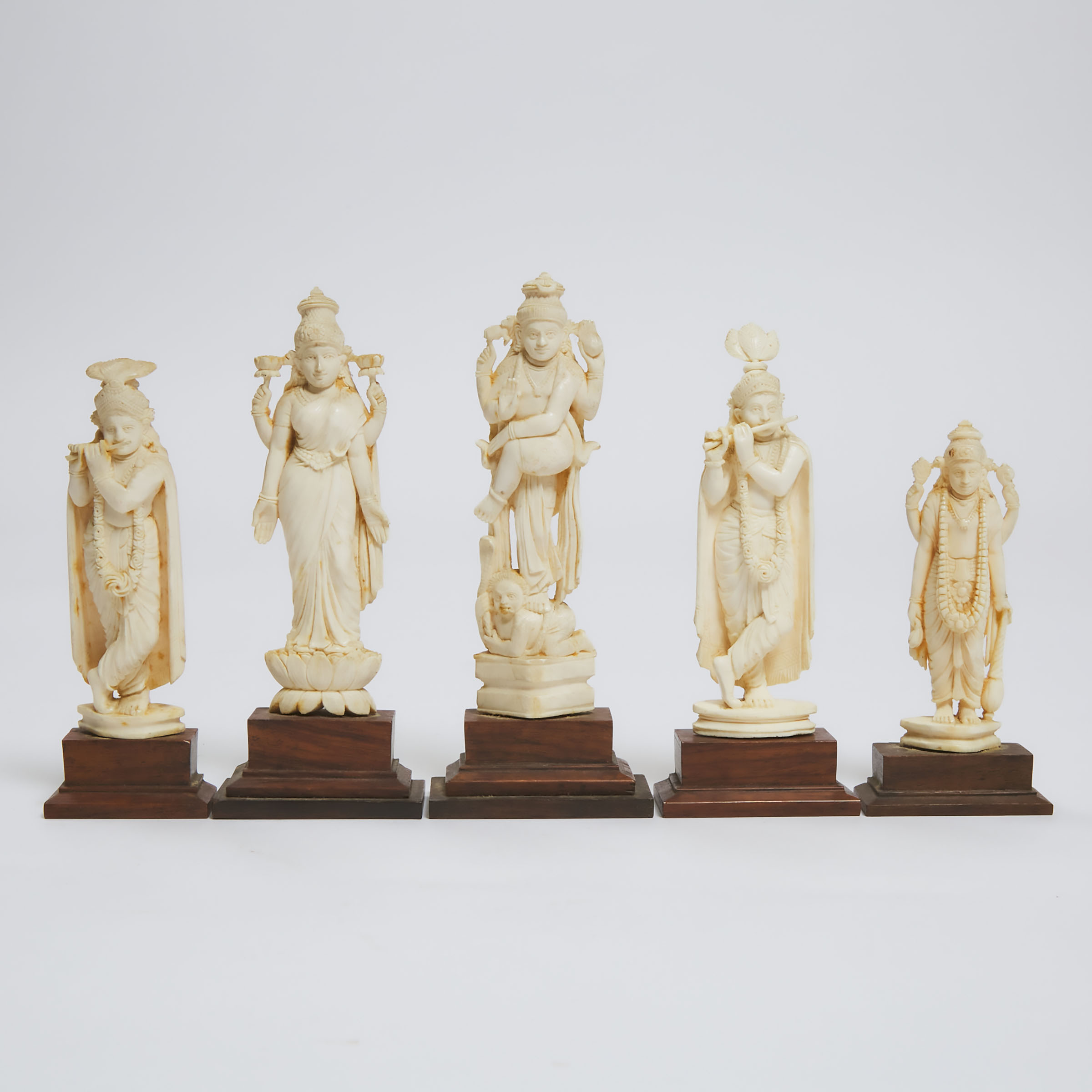 A Group of Five Indian Ivory Figures, Early 20th Century