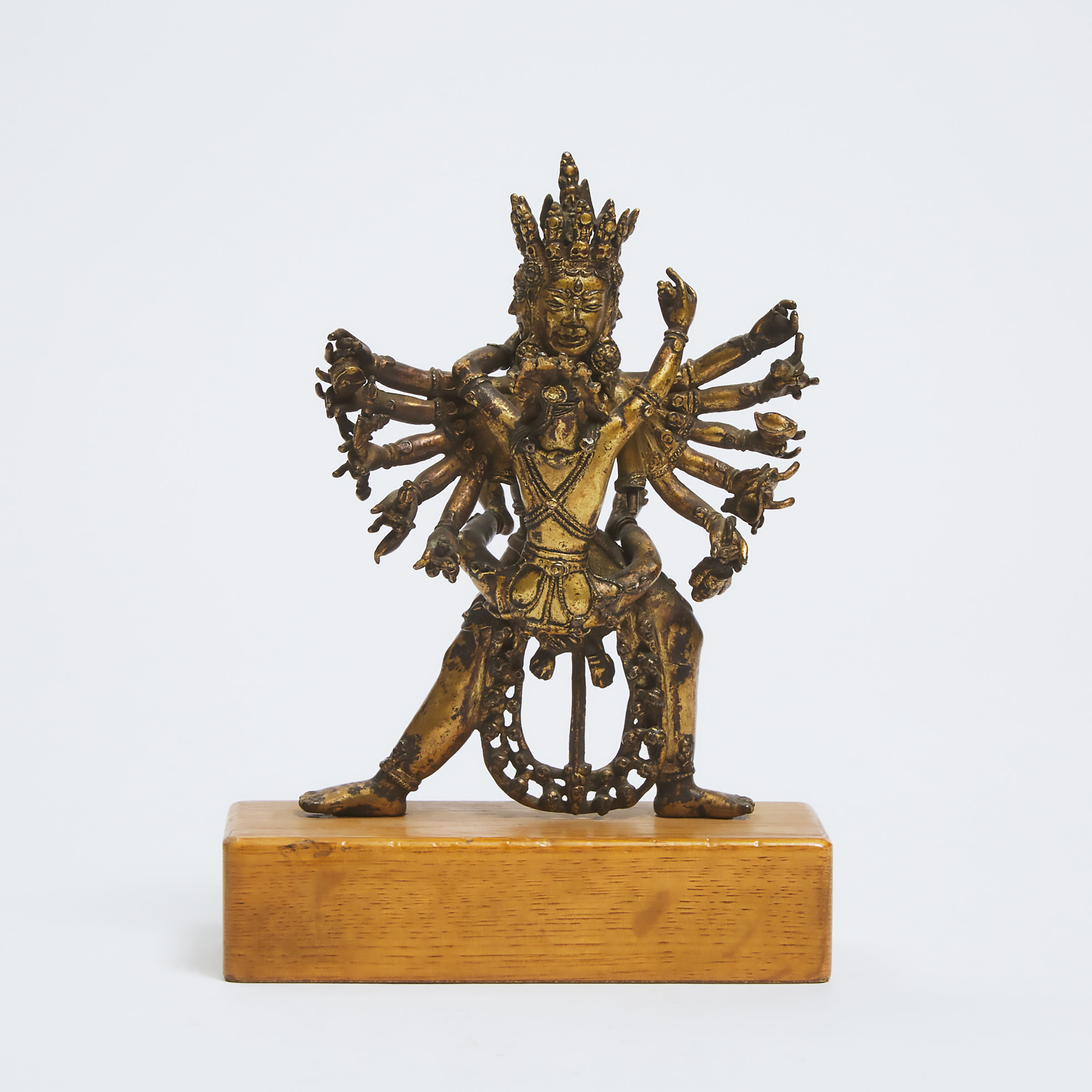 A Tibetan Gilt Bronze Figure of Chakrasamvara, 16th Century or Later