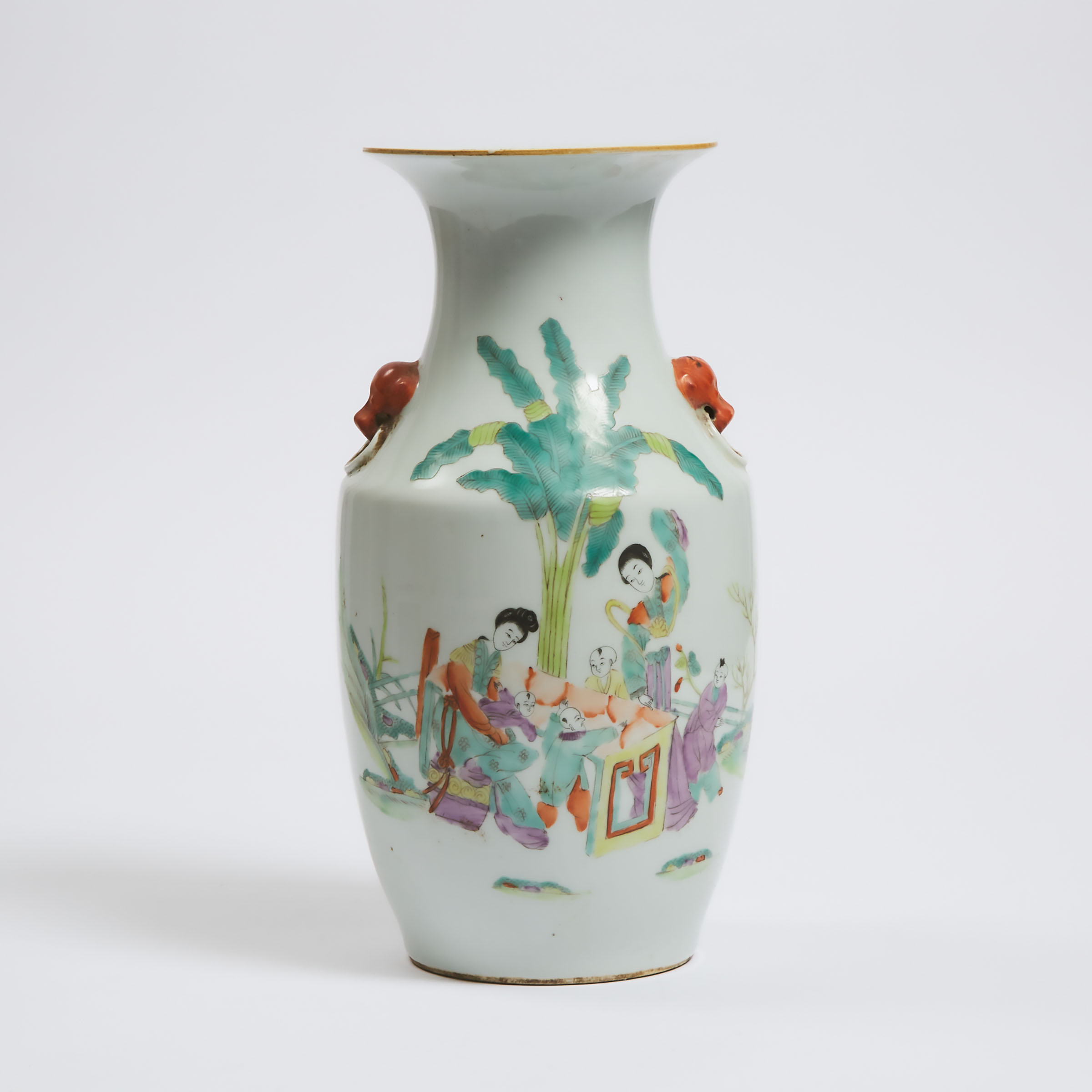 A Chinese Enameled 'Figures and Calligraphy' Vase, Republican Period, Early 20th Century