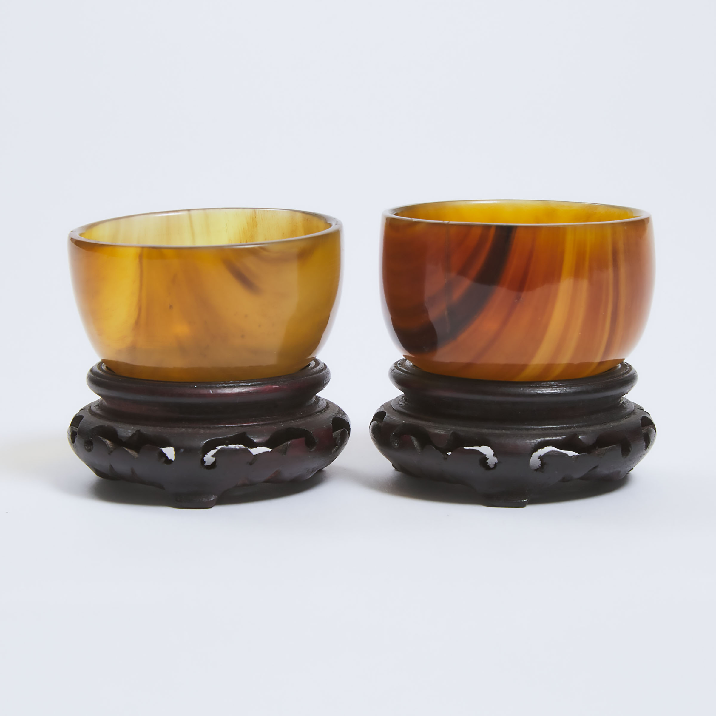 A Pair of Horn Cups, Early to Mid 20th Century