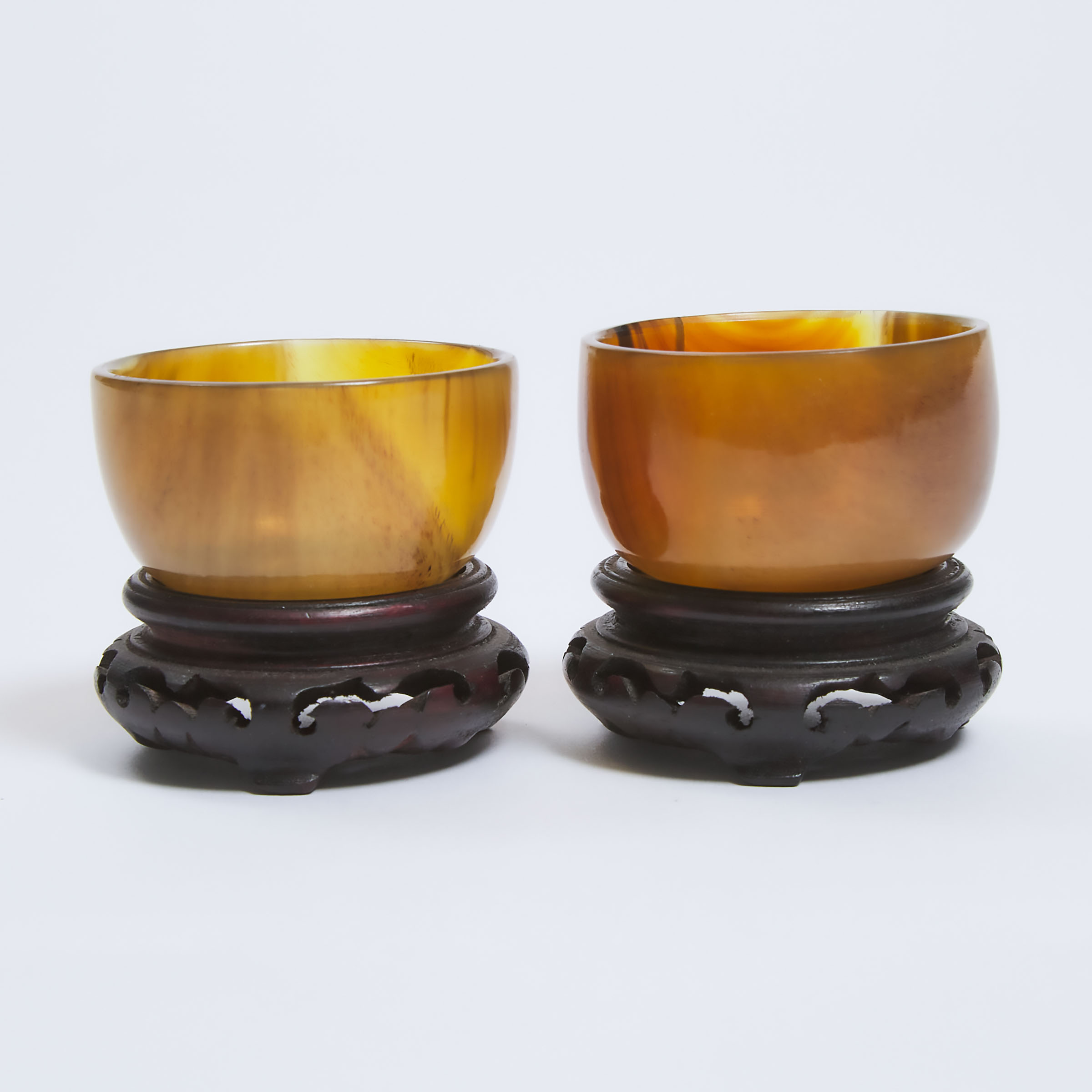 A Pair of Horn Cups, Early to Mid 20th Century