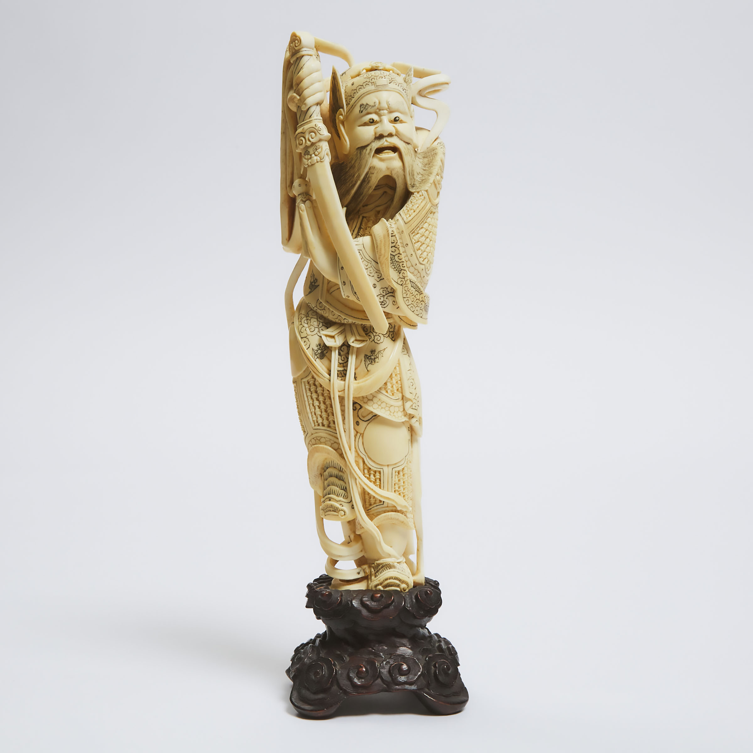 A Chinese Ivory Figure of Zhong Kui, Late 19th/Early 20th Century