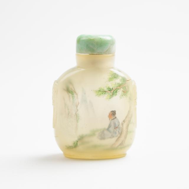 Liu Shouben (1943-) An Inside-Painted Agate Snuff Bottle, 19th Century, Circa 1960