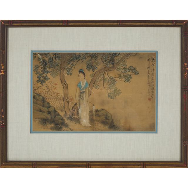 Two Framed Figural Paintings, Qing Dynasty, 19th Century 