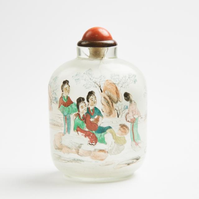 Yong Shoutian (active 1898-1926), A Large Inside-Painted Glass Snuff Bottle, Late 19th Century