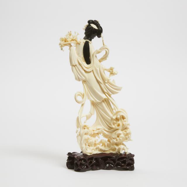 A Chinese Ivory Figure of a Lady, Mid 20th Century