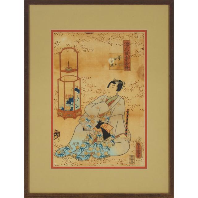 Utagawa Kunisada (Toyokuni III, 1786-1865), Chapter from the Tale of Genji