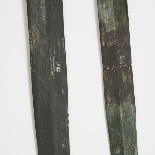 Two Archaic Bronze Swords (Jian), Warring States Period/Western Han Dynasty (475 BC-AD 8)