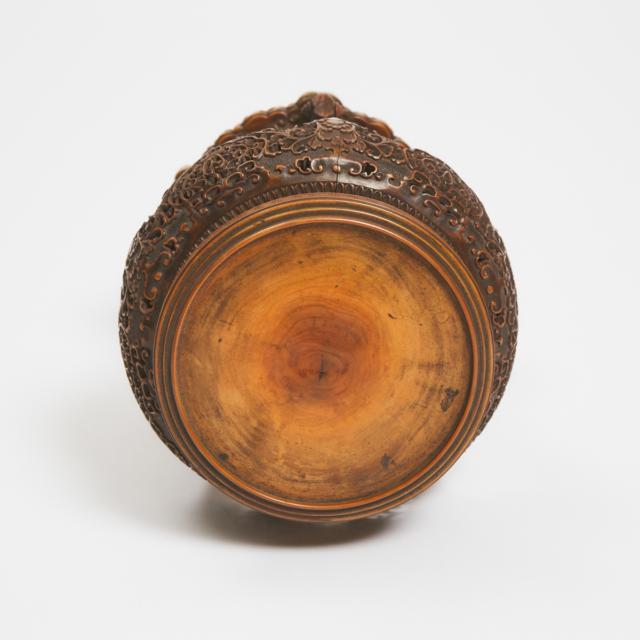 A Small Finely Reticulated Wood Pedestal, 20th Century