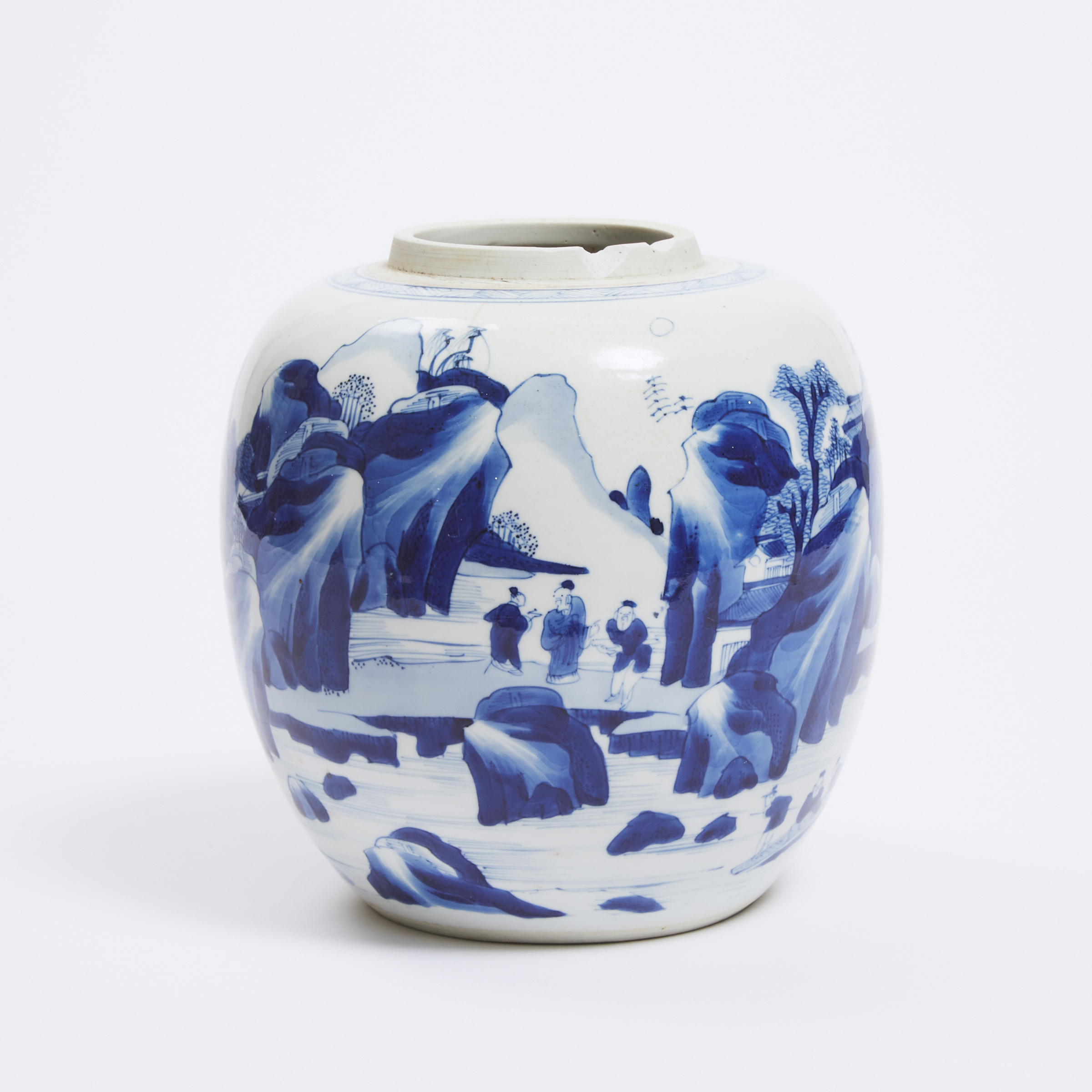 A Large Blue and White Ginger Jar, Kangxi Period (1662-1722)