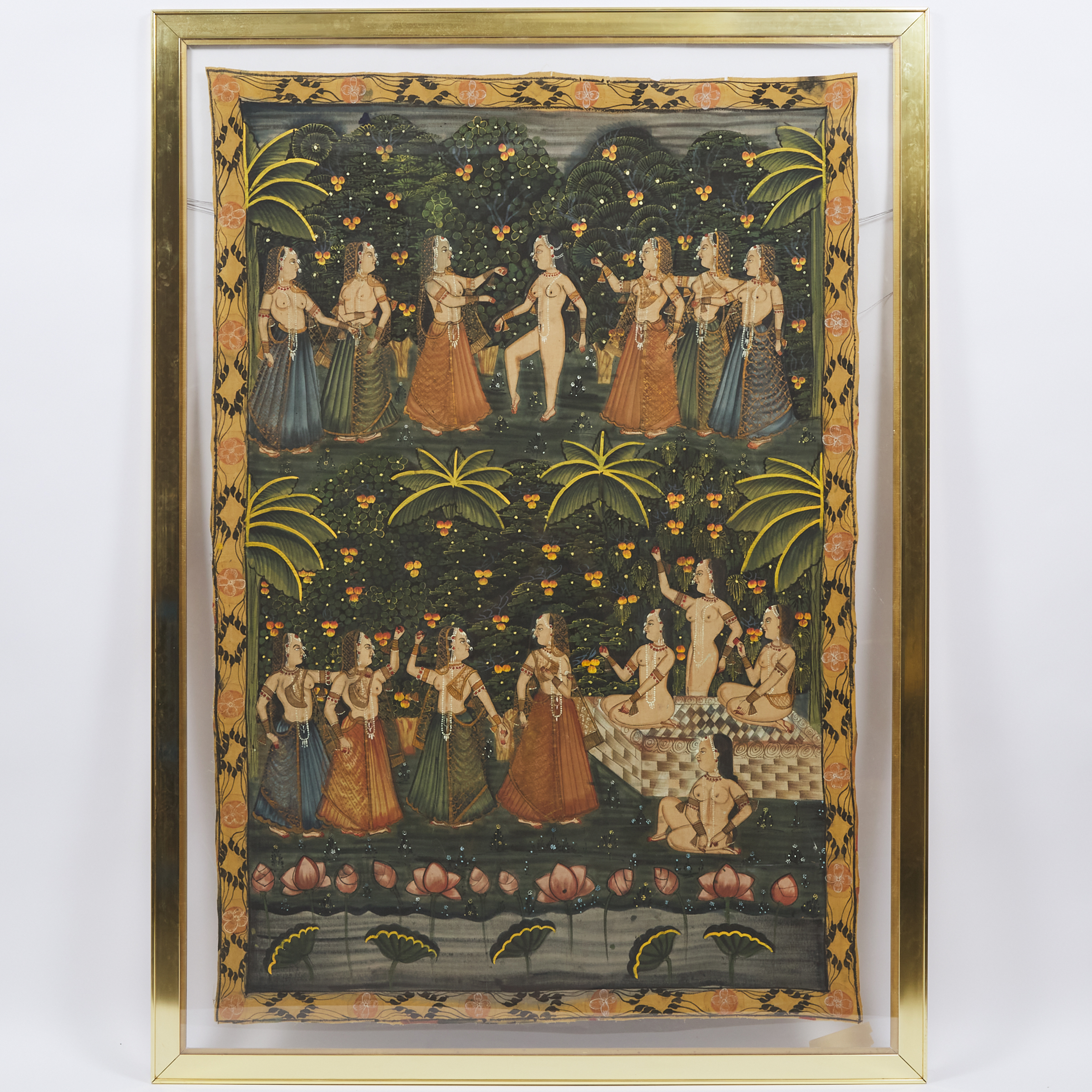 A Large Indian Pichwai/Picchvai of Gopis, Early to Mid 20th Century