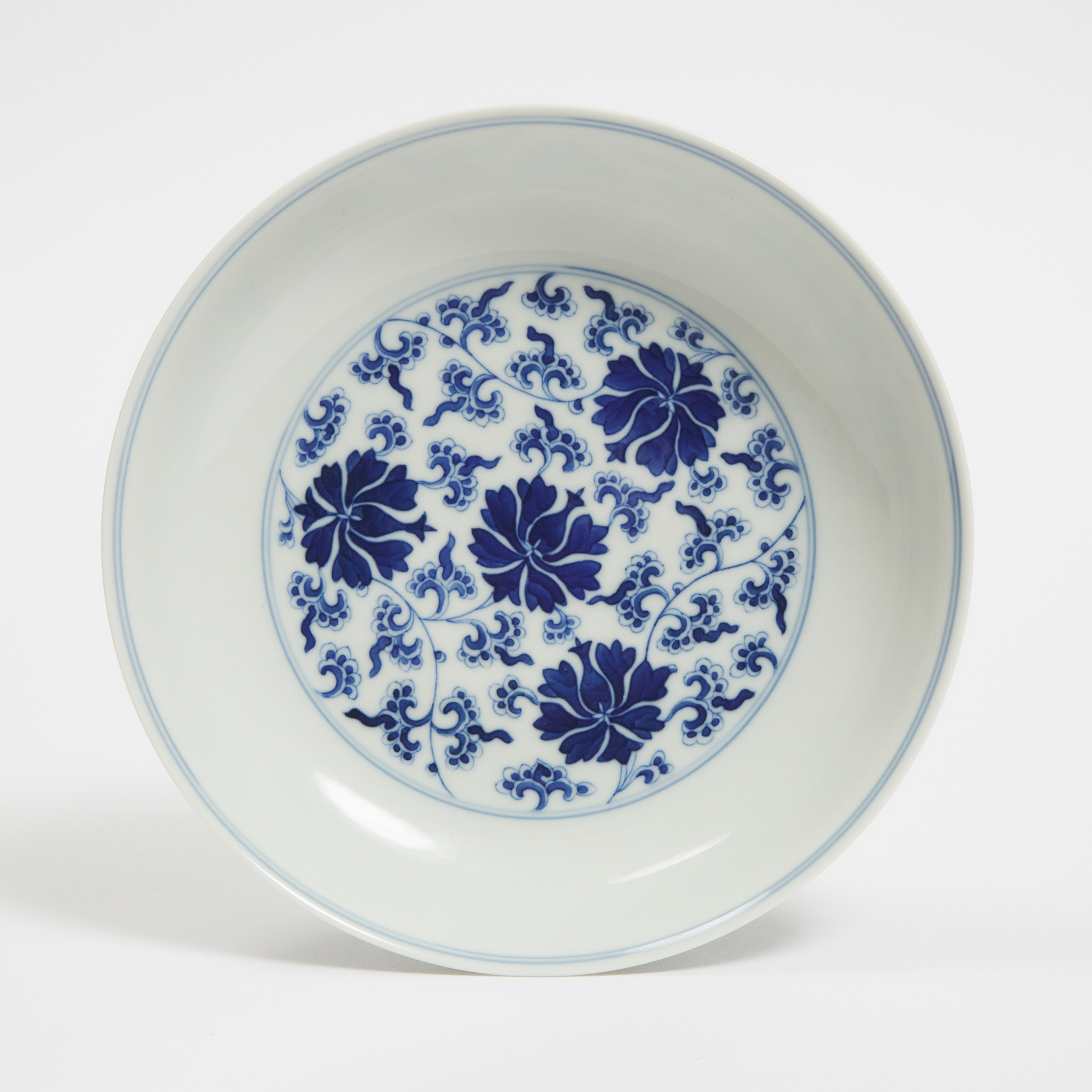 A Blue and White 'Lotus' Dish, Qianlong Mark and Period (1736-1795)