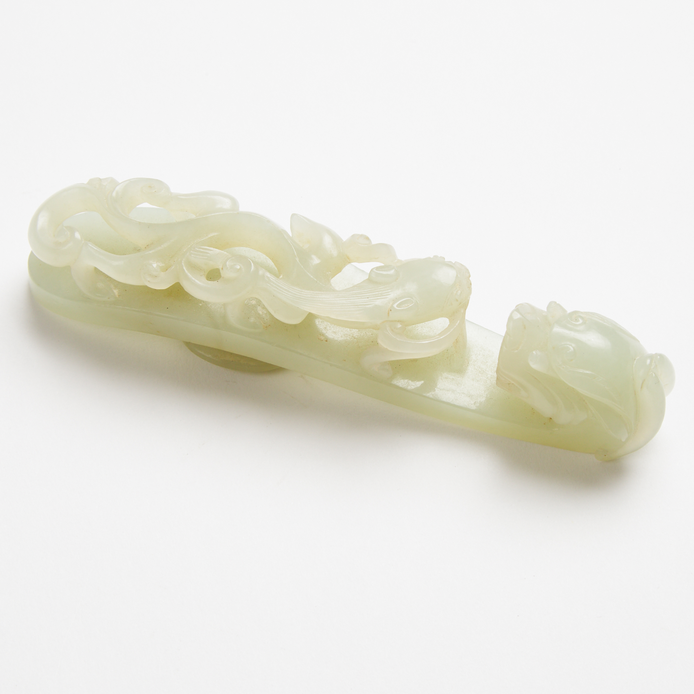 A White Jade 'Chilong' Belt Hook, Qing Dynasty, 18th/19th Century