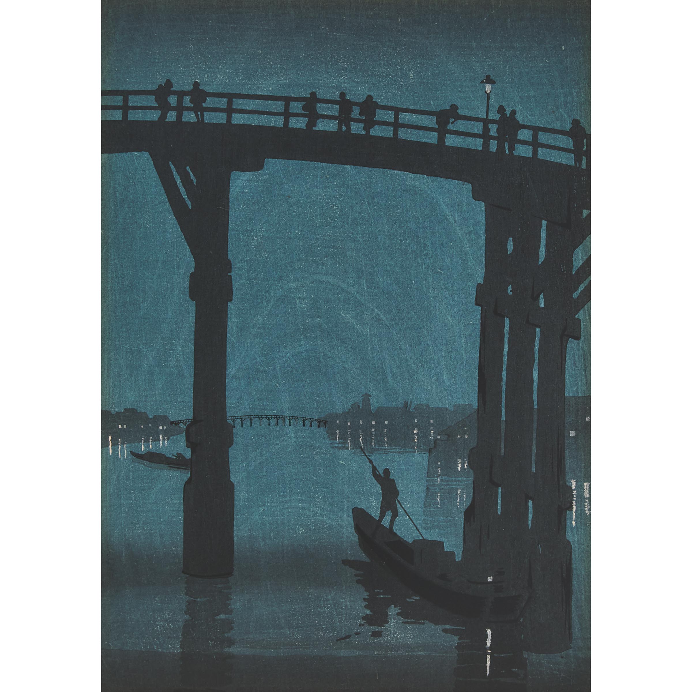Kobayashi Eijiro (1870-1946), High Bridge by Night