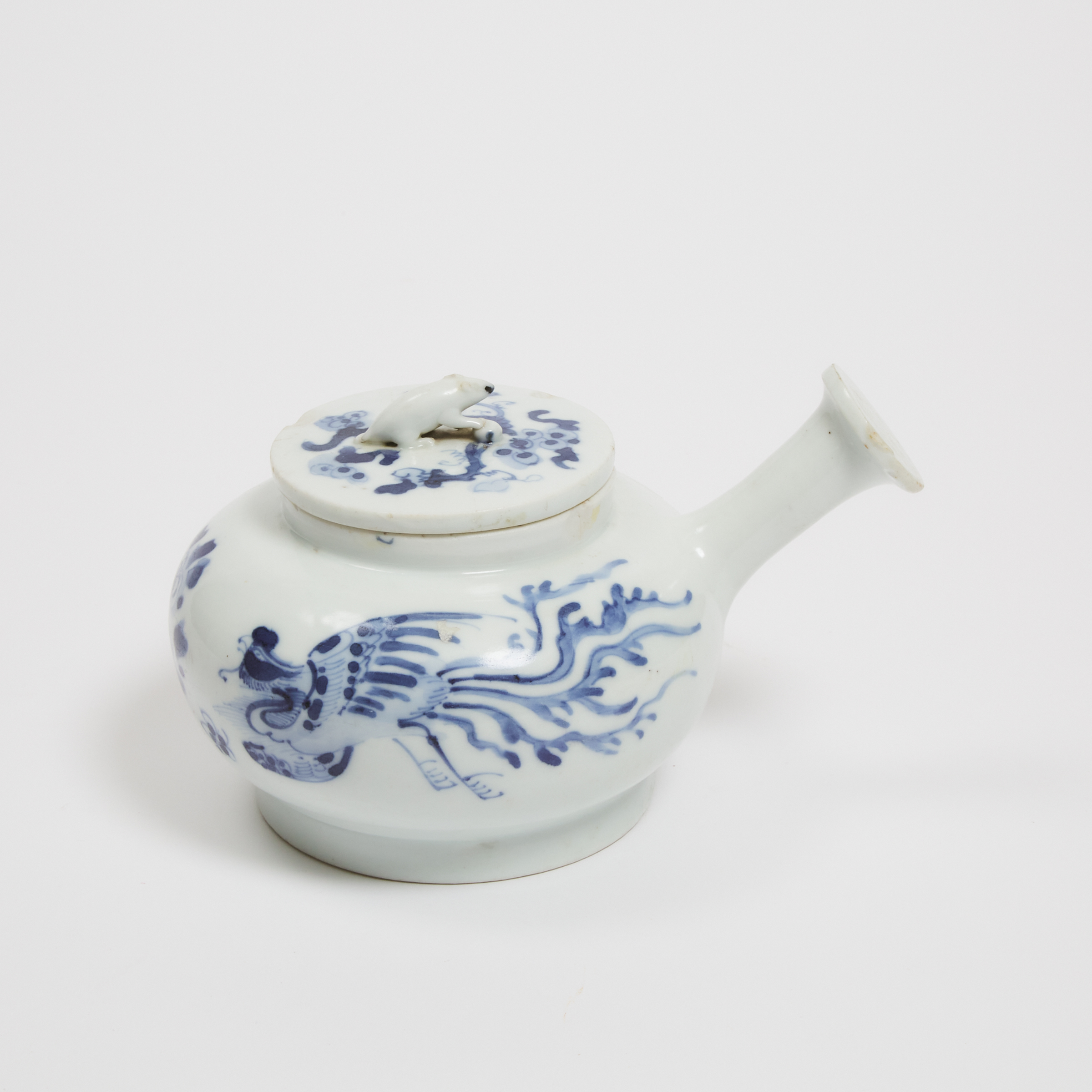 A Blue and White 'Phoenix' Teapot, 18th Century