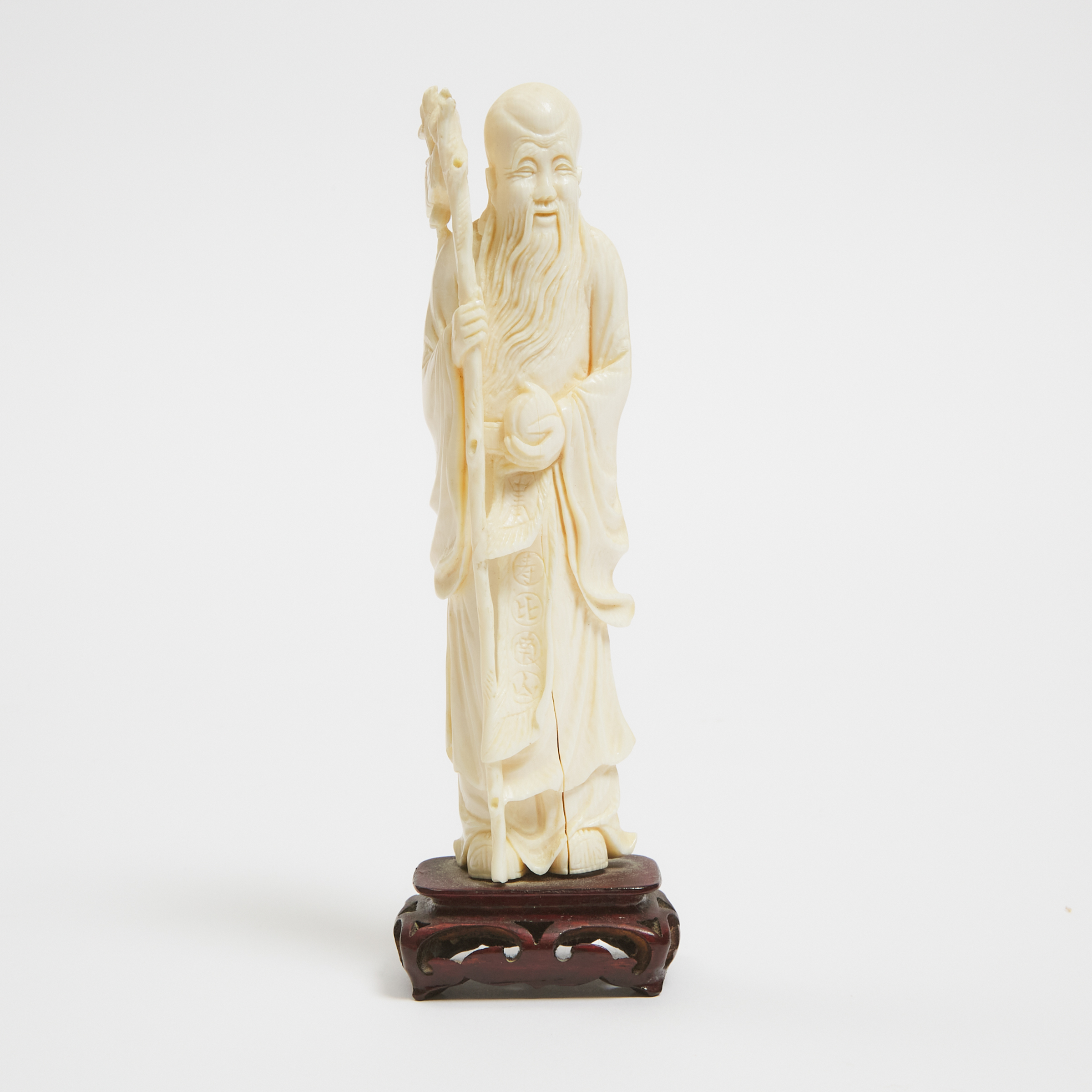 An Ivory Figure of a Shoulao, Late Qing/Republican Period, 19th/20th Century