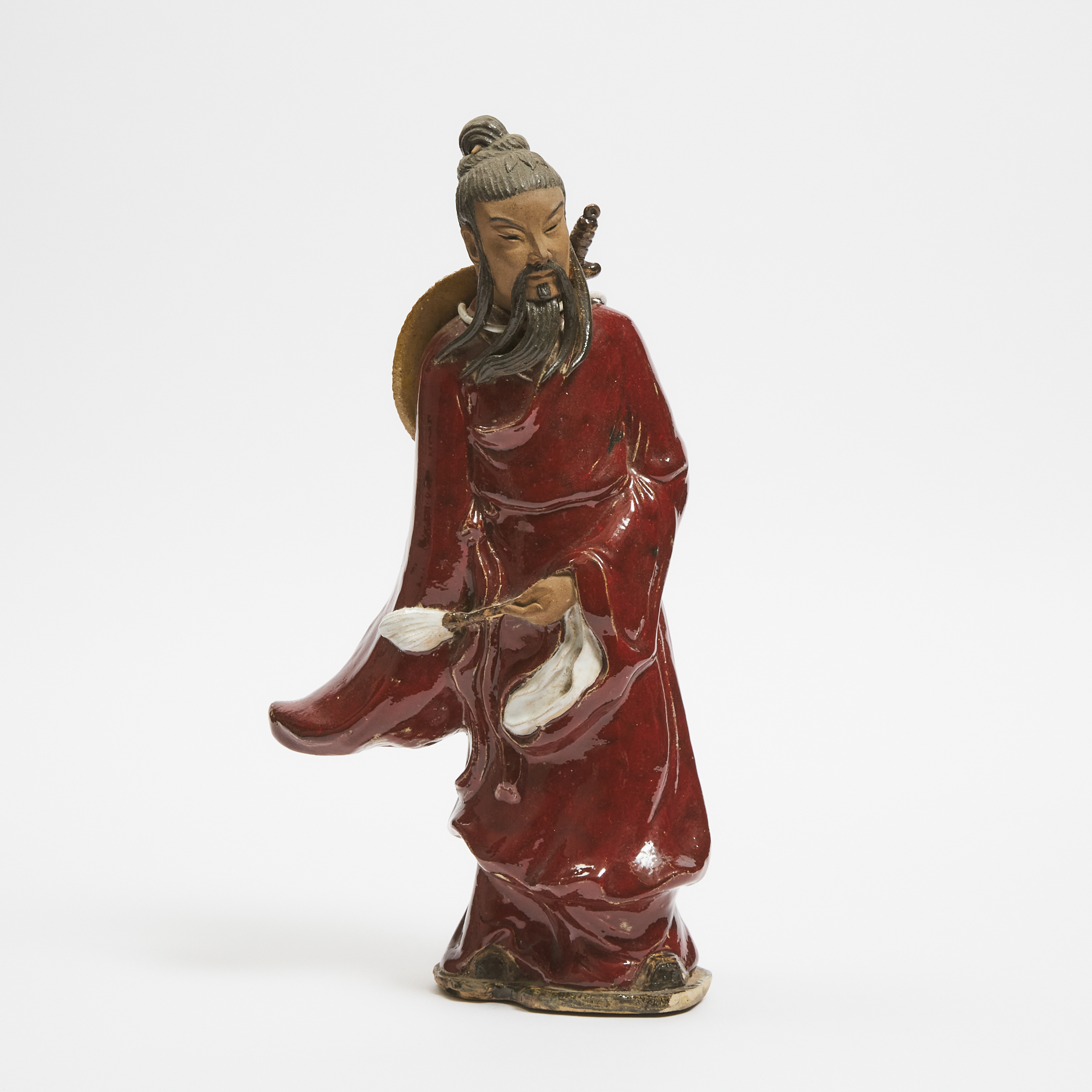 A Shiwan Pottery Figure of Lu Dongbin, 20th Century