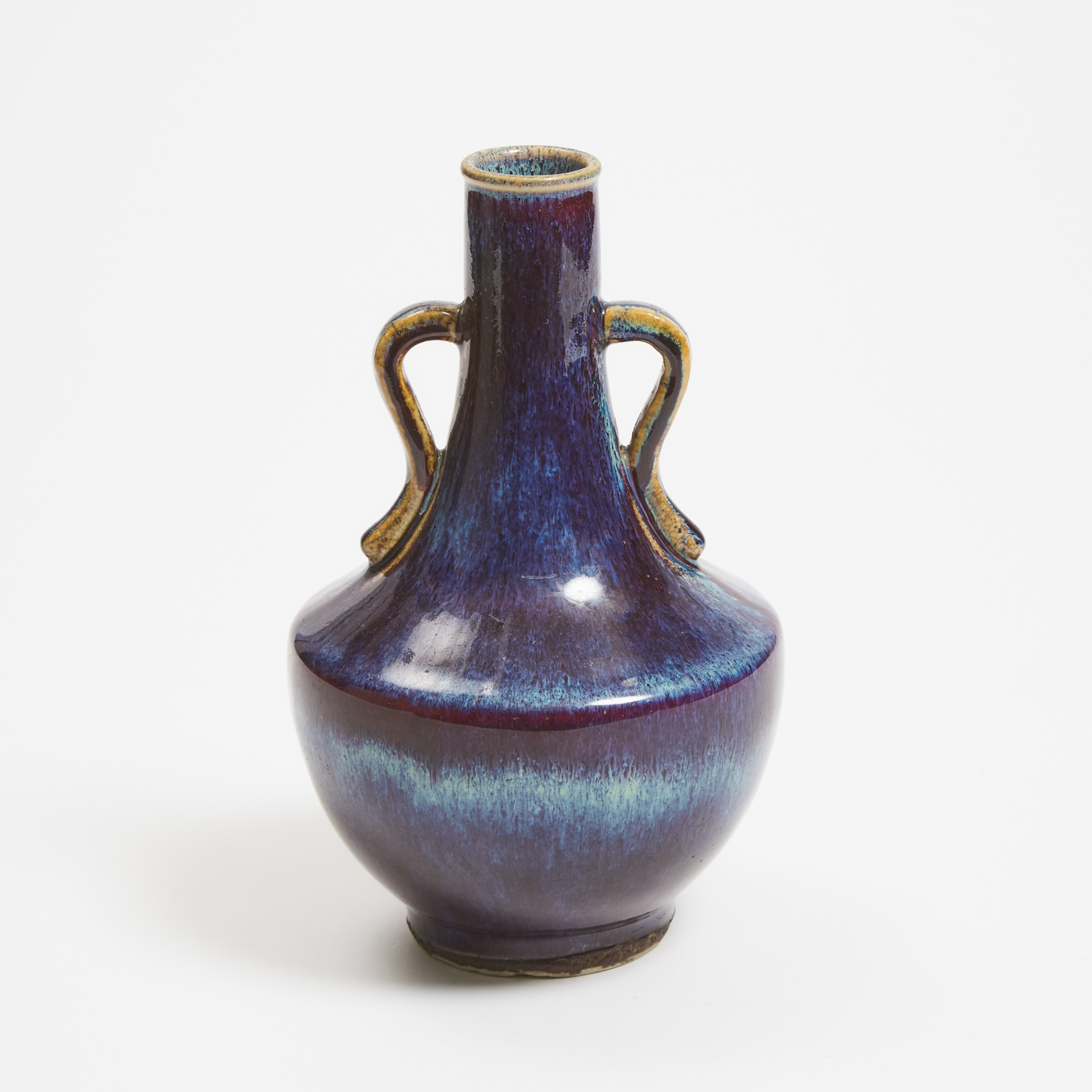 A Flambé-Glazed Baluster Vase With Twin Handles, 19th/20th Century