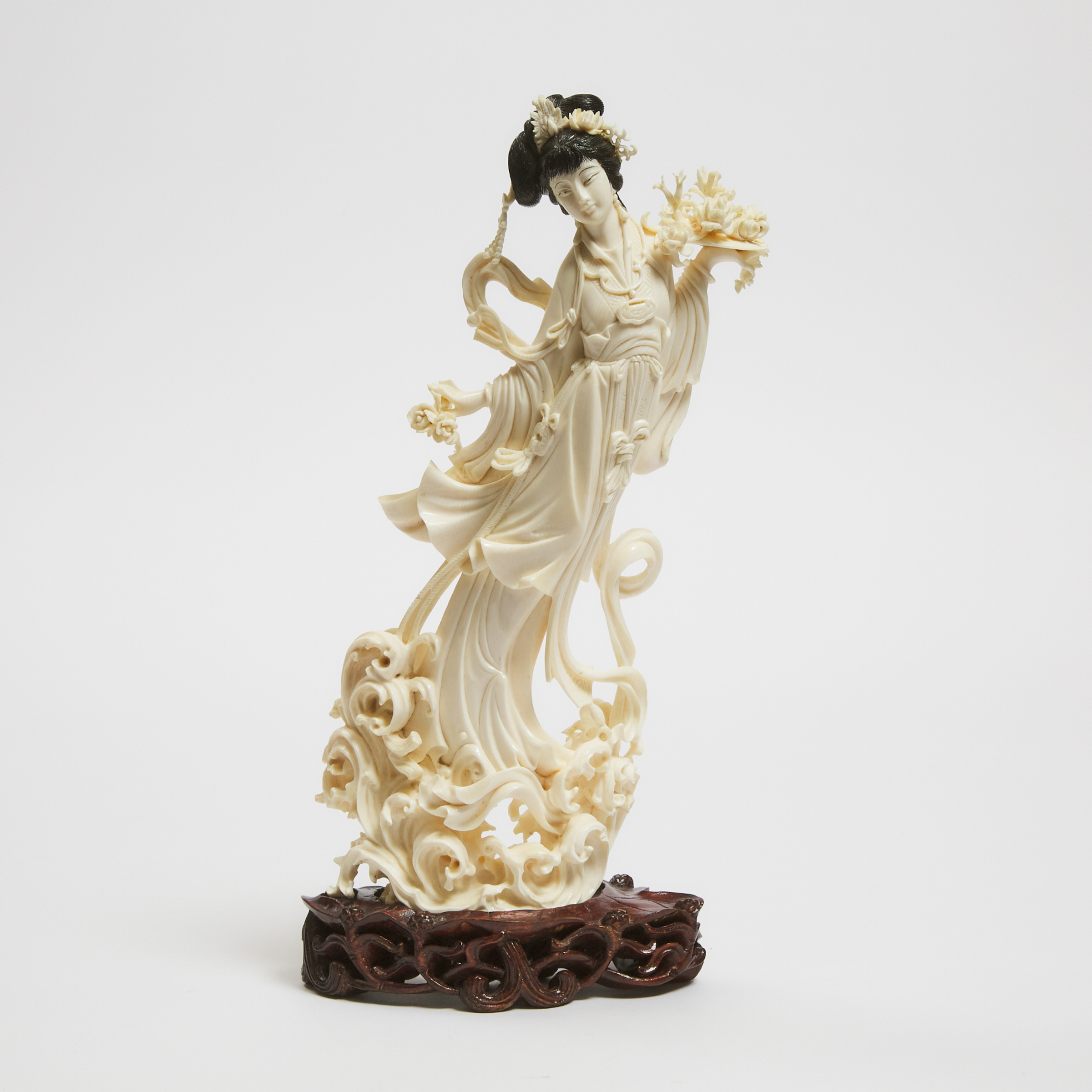A Chinese Ivory Figure of a Lady, Mid 20th Century