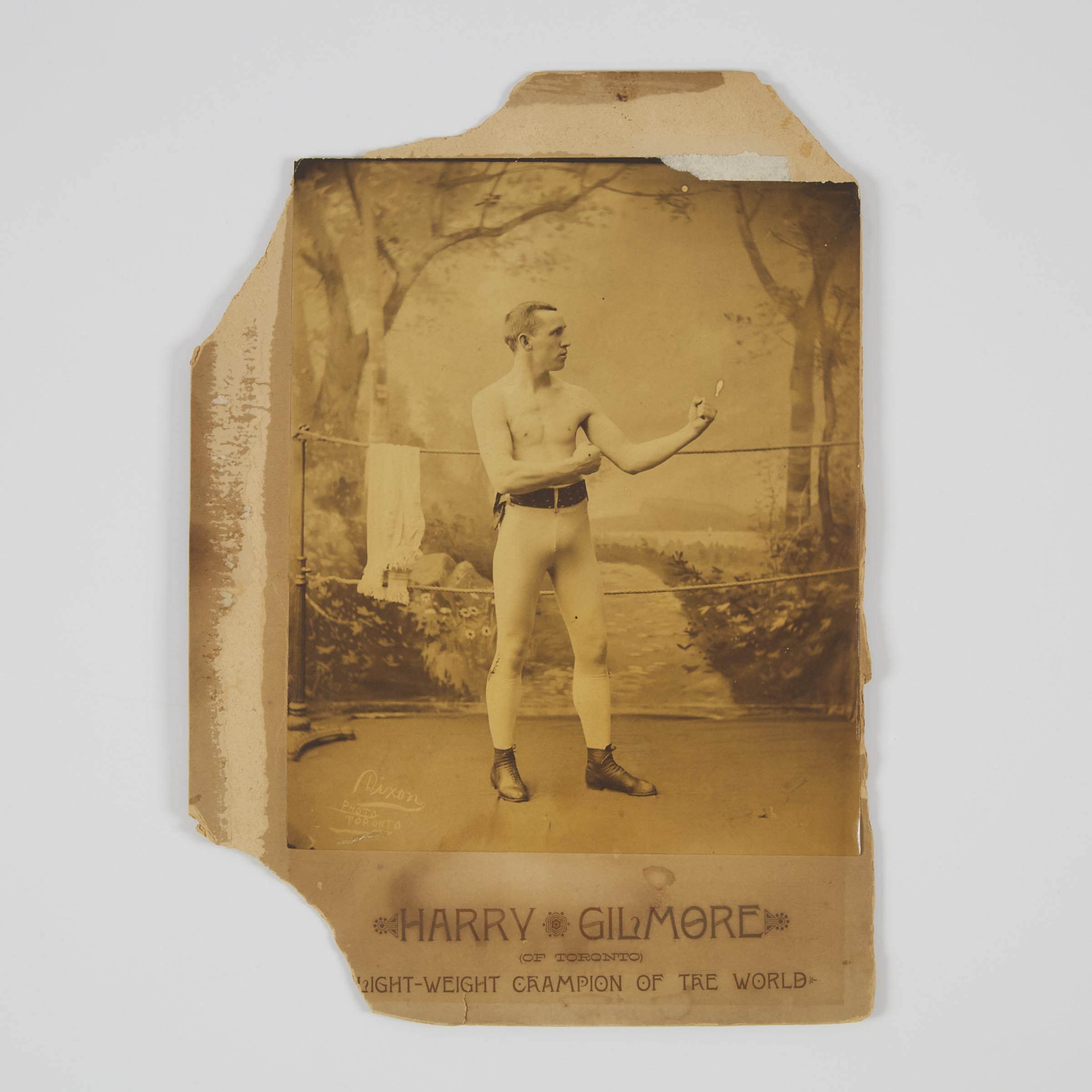 Albumin Publicity Photograph of Harry Gilmore (of Toronto) Light-Weight Champion of the World,  c.1881