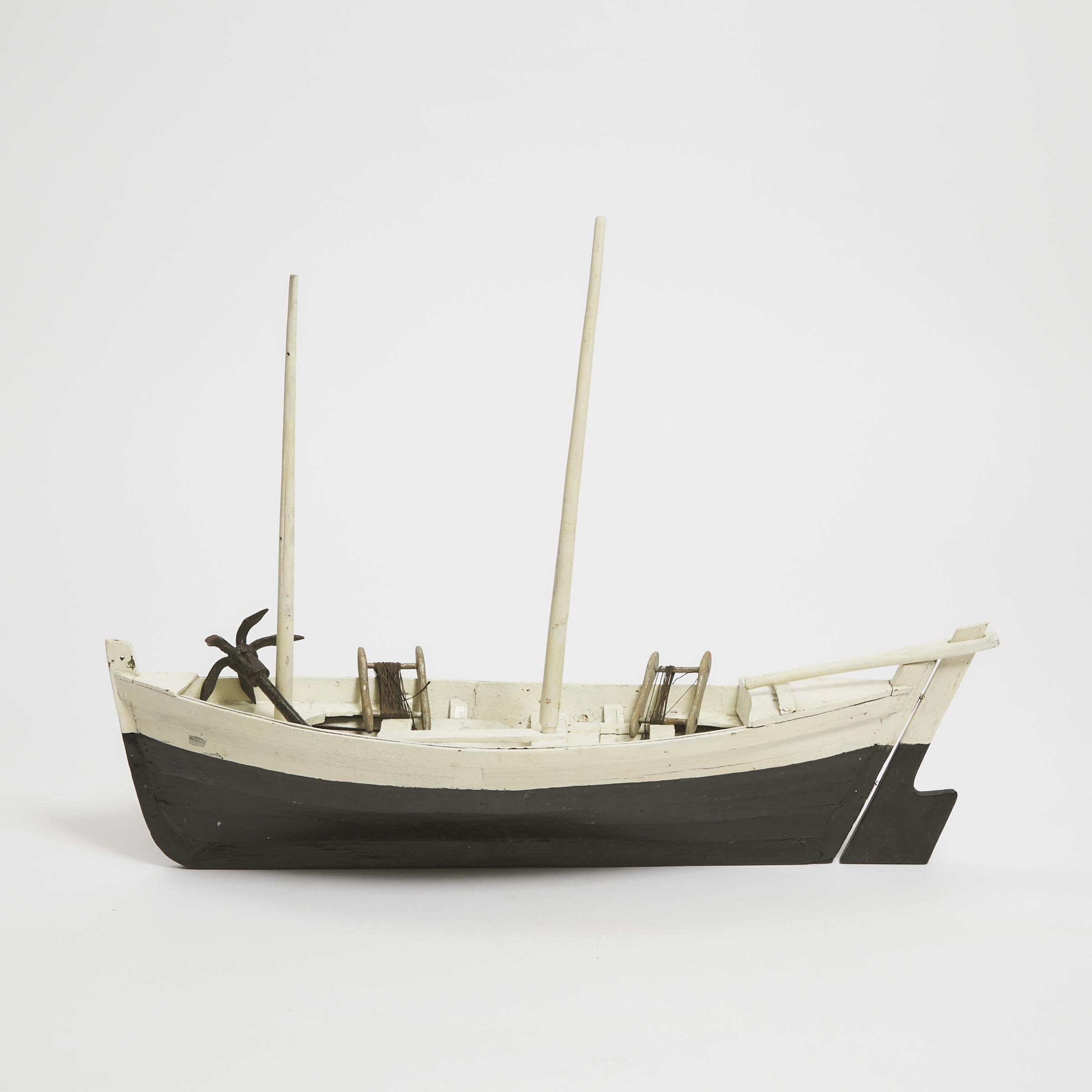 Polychromed Wooden Model of a St. Lawrence River Skiff, Quebec, early/mid 20th century