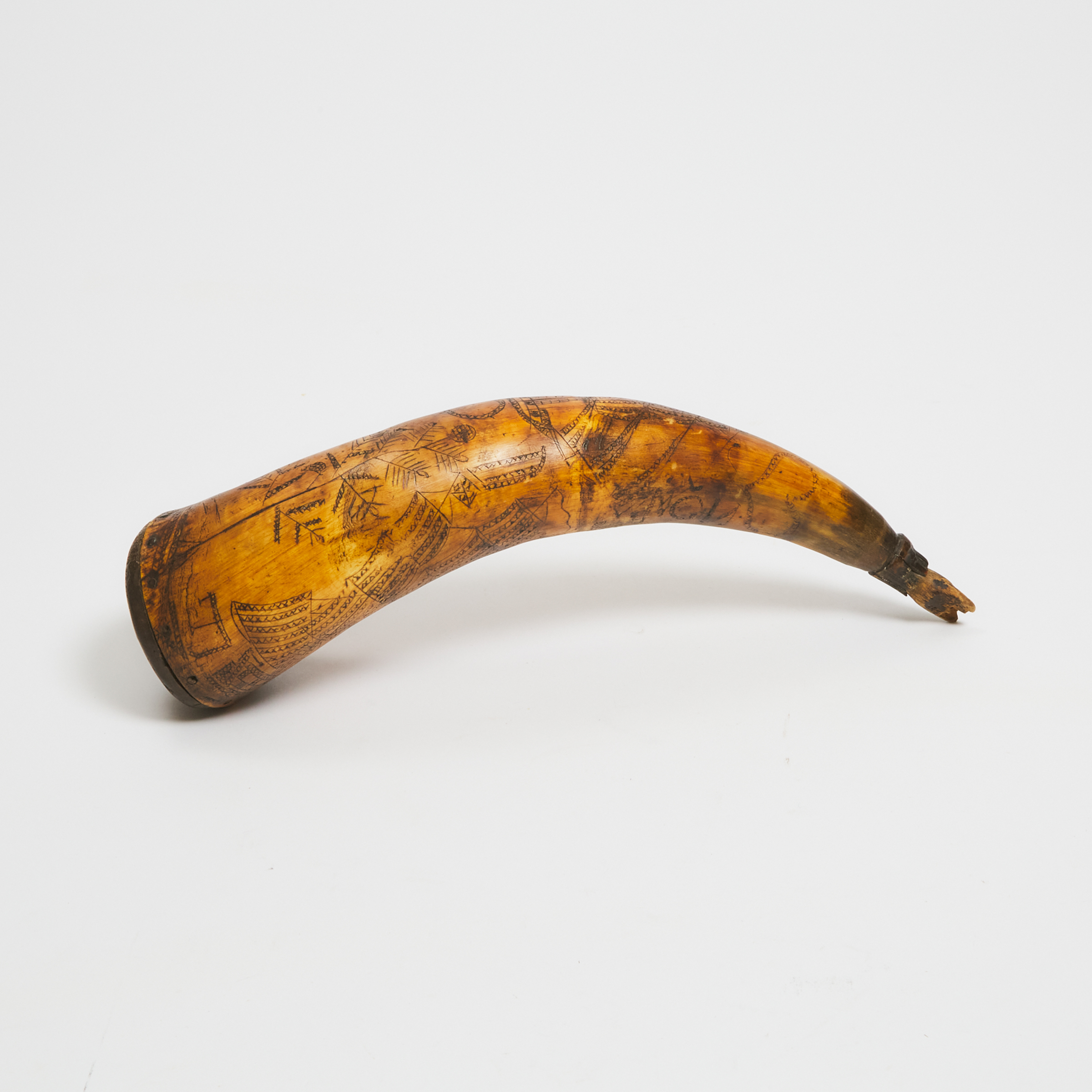 French and Indian (Seven Years) War Powder Horn, mid 18th century