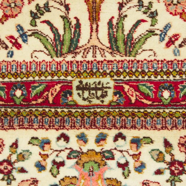 Fine Garden Design Tabriz Carpet, Persian, c.1970