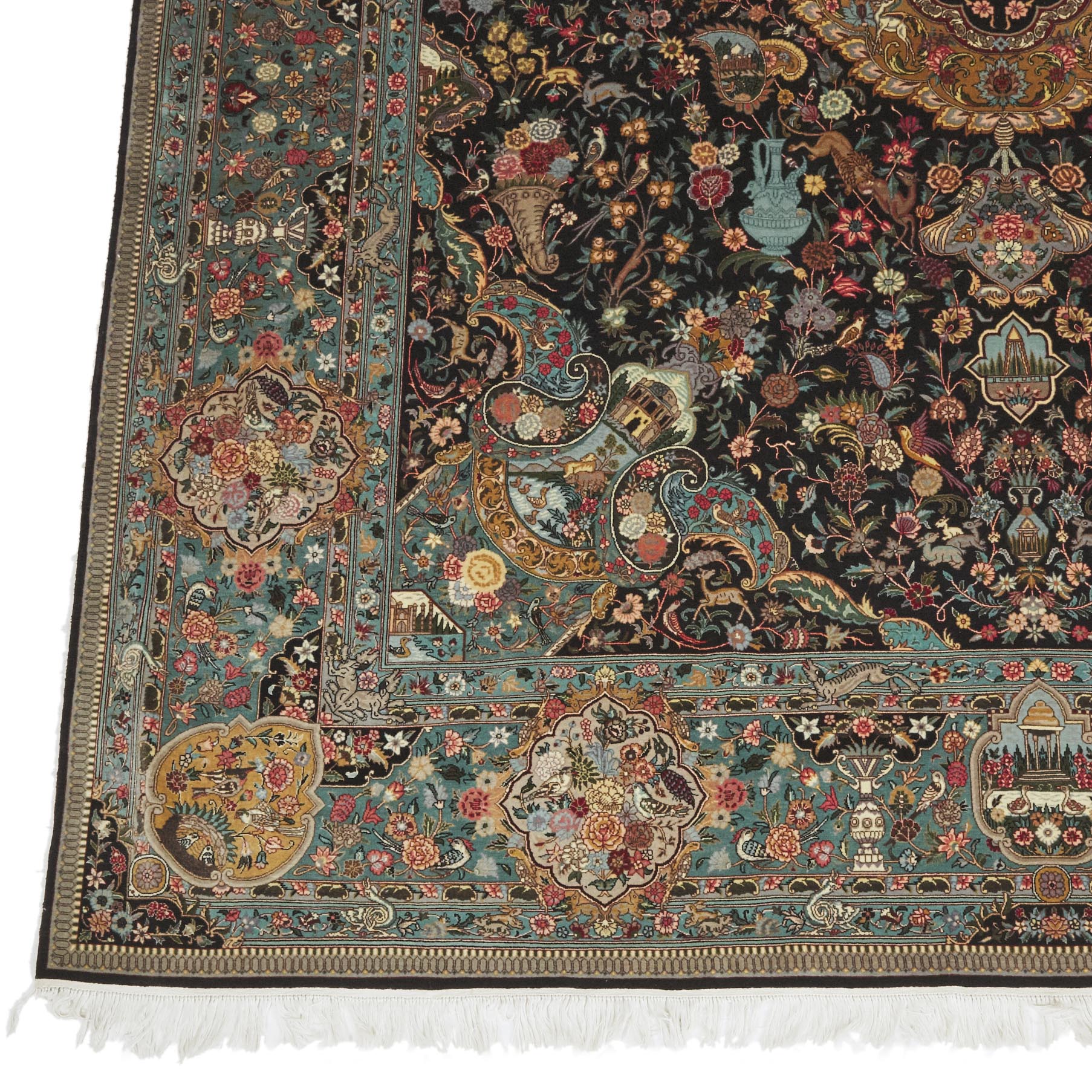 Fine Tabriz Pictorial Carpet, Persian, c.1970/80