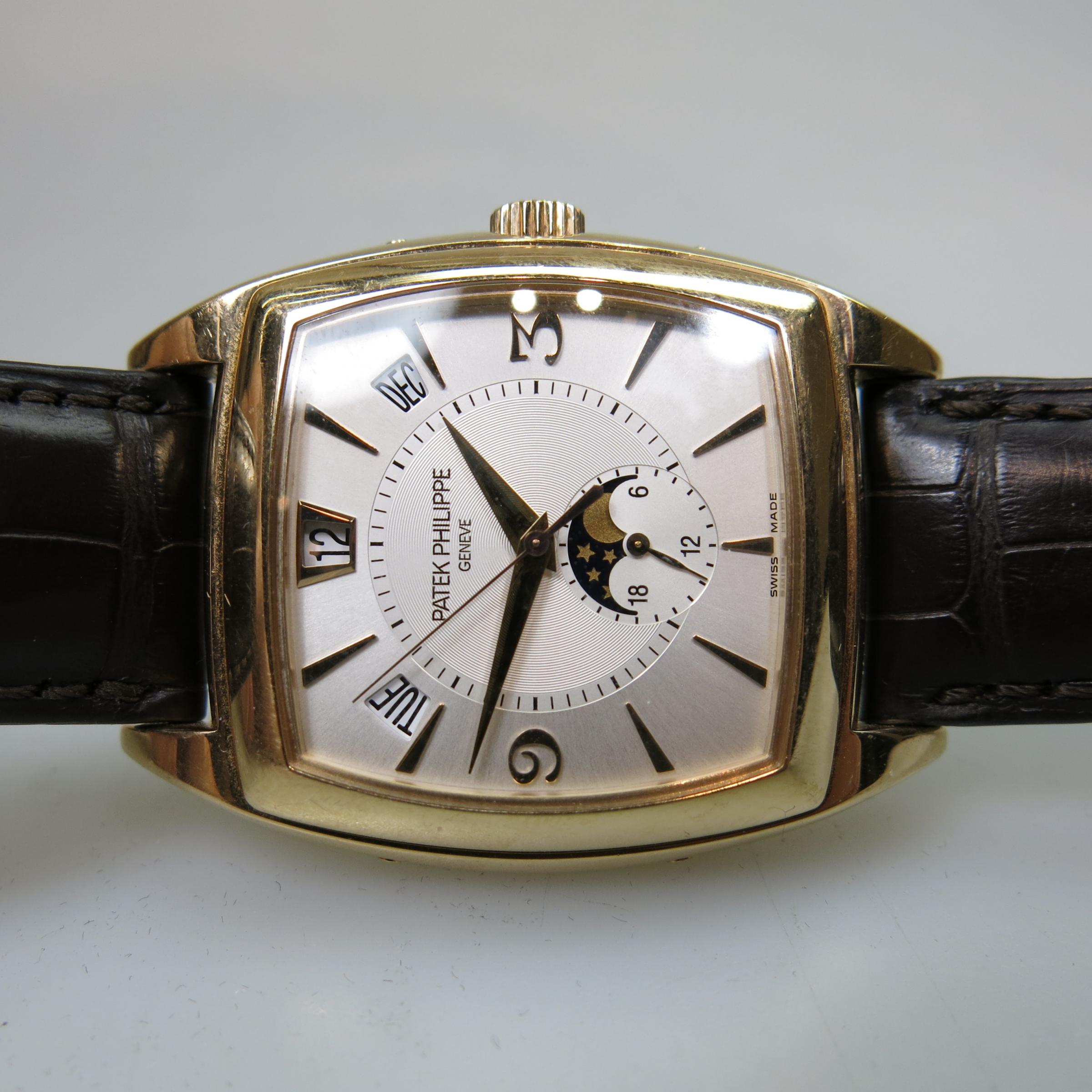 Patek Philippe 'Gondolo' Wristwatch With Triple Date And Moon Phase