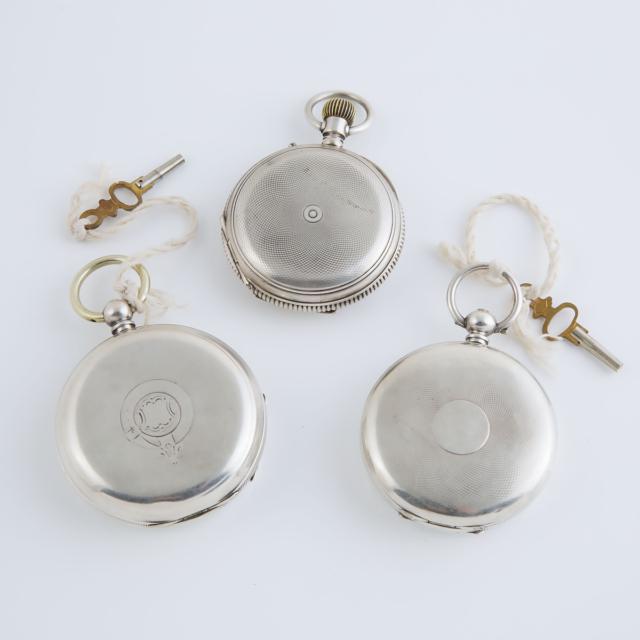 Three Silver Cased Pocket Watches