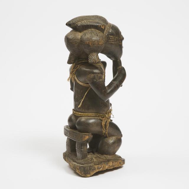 Baule Male Seated Ancestral Figure, Ivory Coast, West Africa, mid 20th century