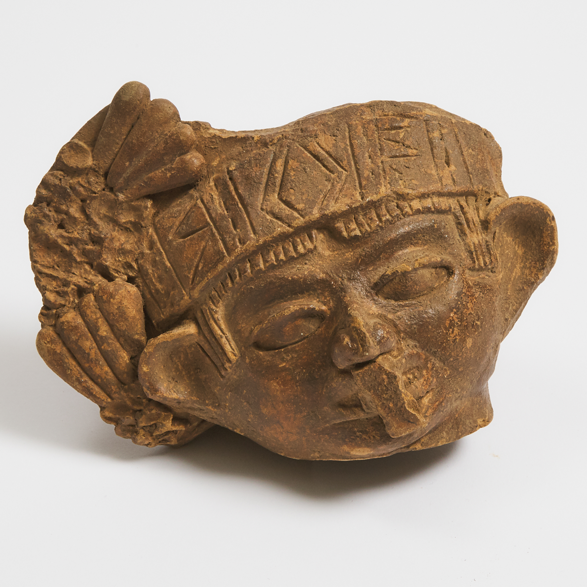Pre-Colombian Terra Cotta Head, possibly Chupicuaro, Vera Cruz or Tabasco, Mexico, 5th-7th c. AD