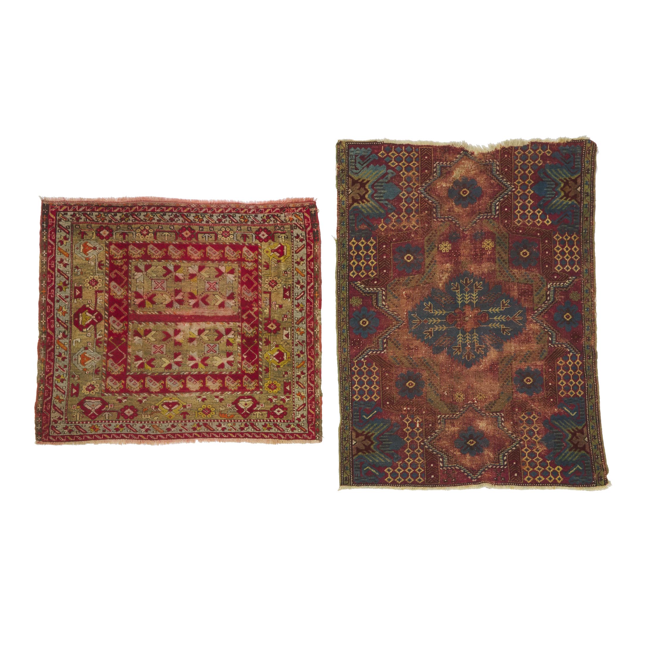 Two Central Anatolian Rug Fragments including a Armenian Sivas Rug, c.1900 together with a Kirsehir Rug, c.1890