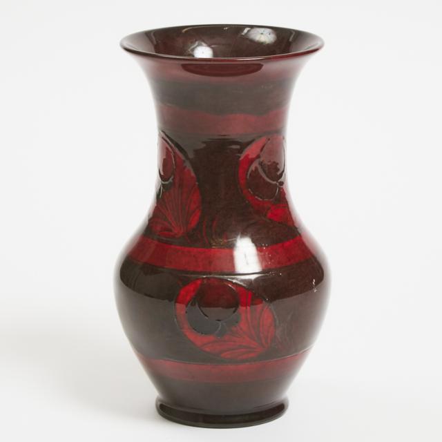 Moorcroft Flambé Banded Wisteria Vase, c.1930