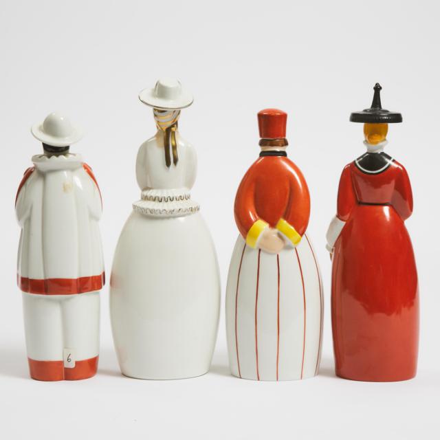 Four Robj Character Bottles, Paris, c.1925
