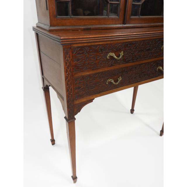 Chippendale Style Mahogany Side Cabinet on Stand, c.1900