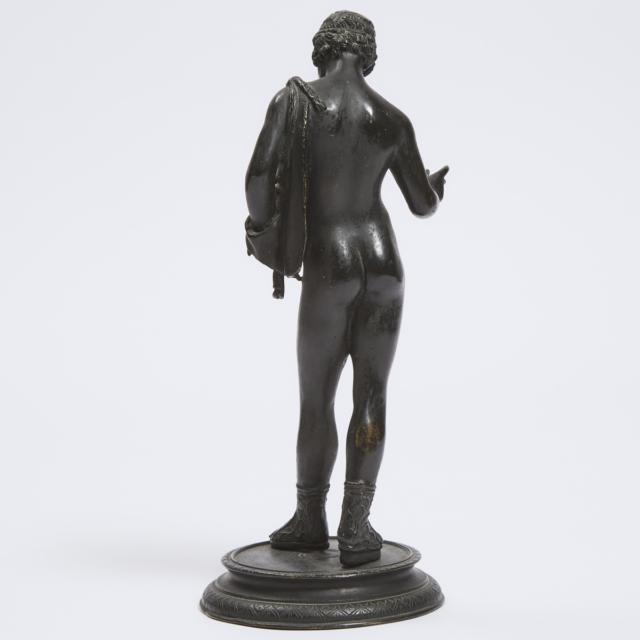 Italian Patinated Bronze Grand Tour Souvenir Figure of Narcissus, 19th century