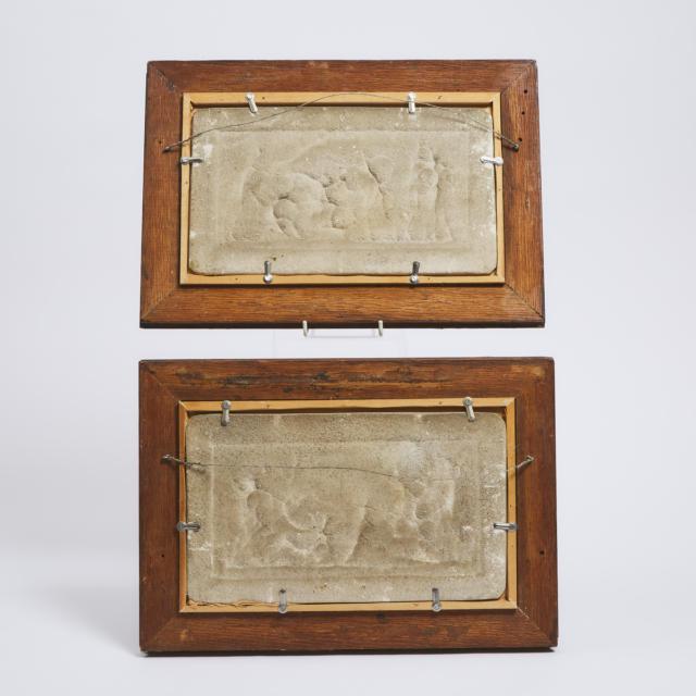 Pair of Italian Marble Composite Classical Relief Plaques, c.1900