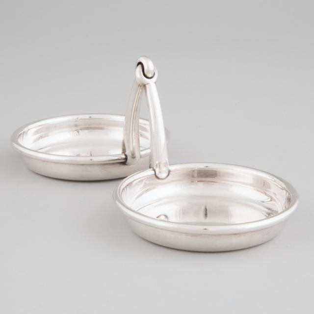 French Silver Plated Twin-Sectioned Serving Dish, Hermès, Paris, late 20th century