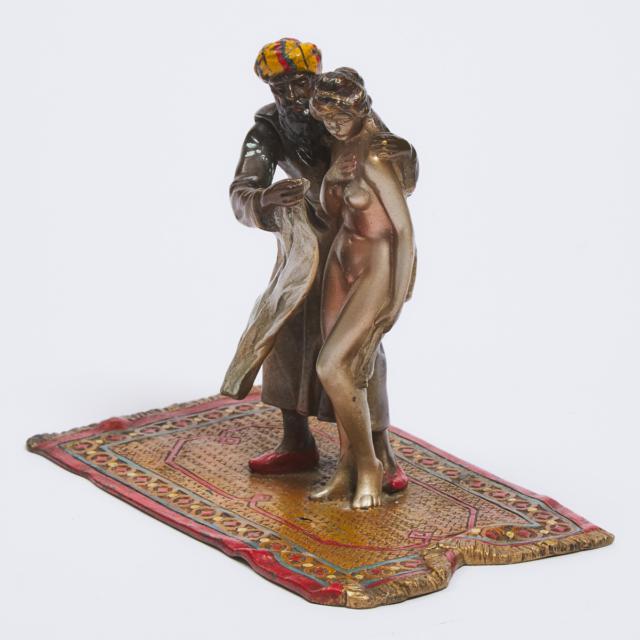 Austrian Erotic Cold Painted Bronze Figural Group, early 20th century
