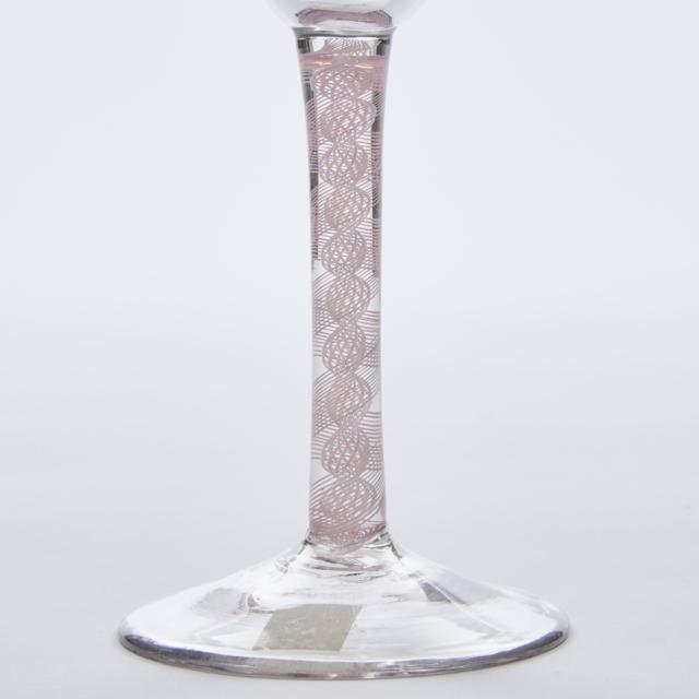 English Opaque Twist Stemmed Engraved Ale Glass, late 18th century