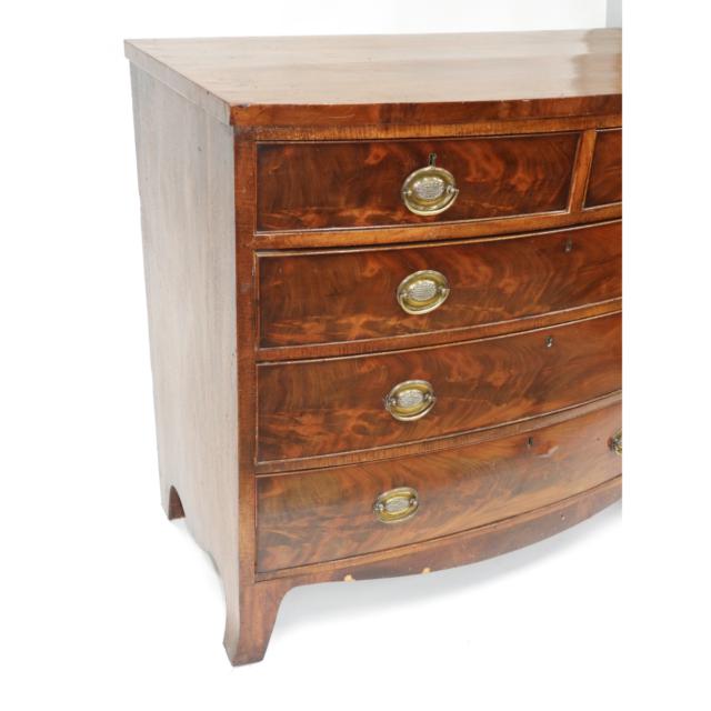Georgian Mahogany Bow Front Chest of Drawers, 