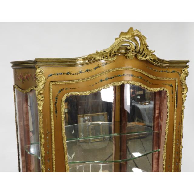 French Louis XV Style Ormolu Mounted and Painted Vitrine, early 19th century