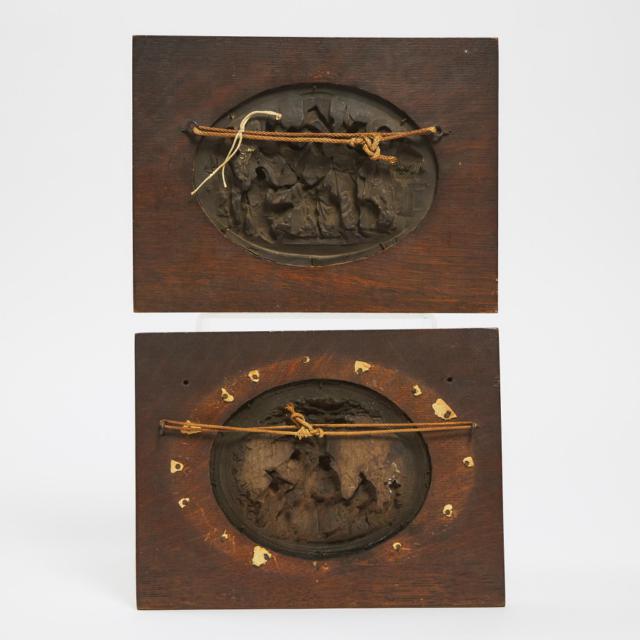 Pair of Victorian Copper Electrotype Relief Panels, c.1870